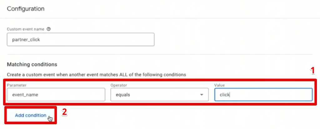 The first matching condition