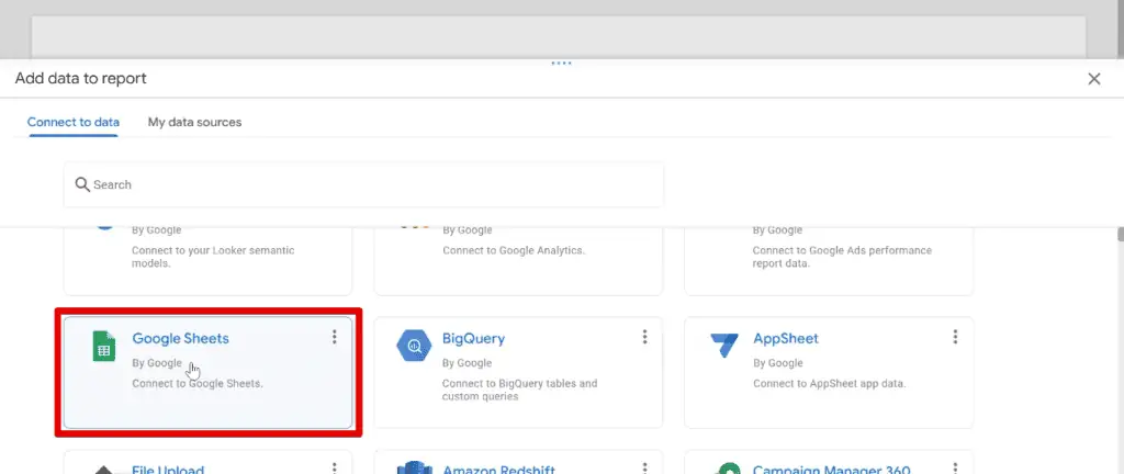 Using the Google Sheets connector in Looker Studio