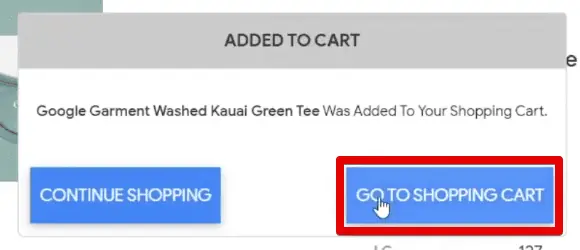 Viewing the shopping cart