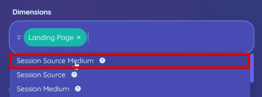 Adding the session source medium dimension
