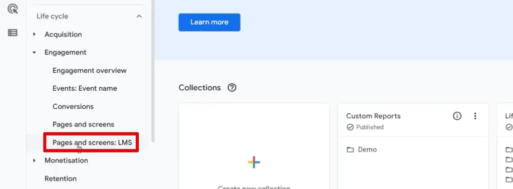 Addition of the custom report in the reports tab