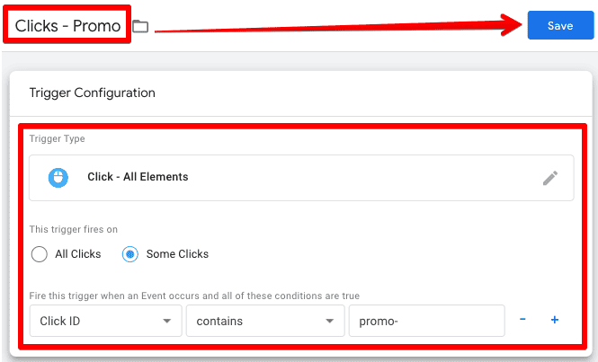 Click All elements trigger based on Click ID