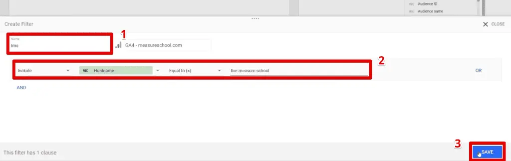 Configuring the filter in Looker Studio