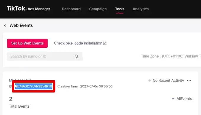 Copying the pixel ID