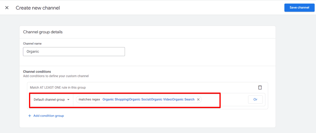 Creating new organic channel based on our new rules