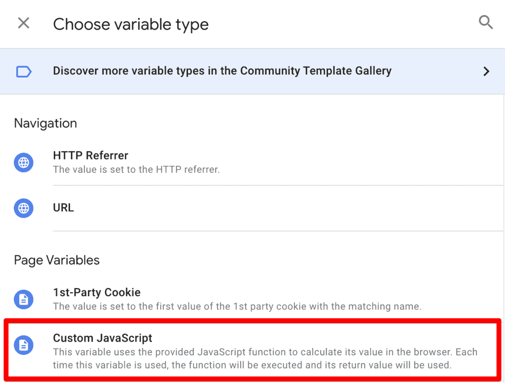 Custom Javascript variable in GTM