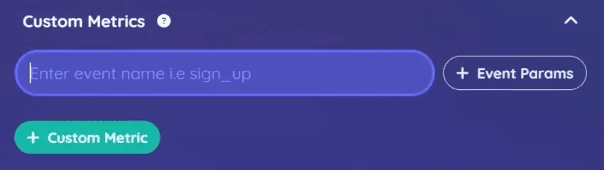 Custom metrics section