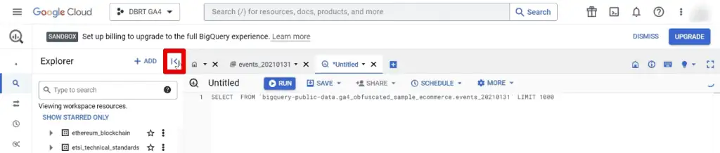 Hiding the Explorer section