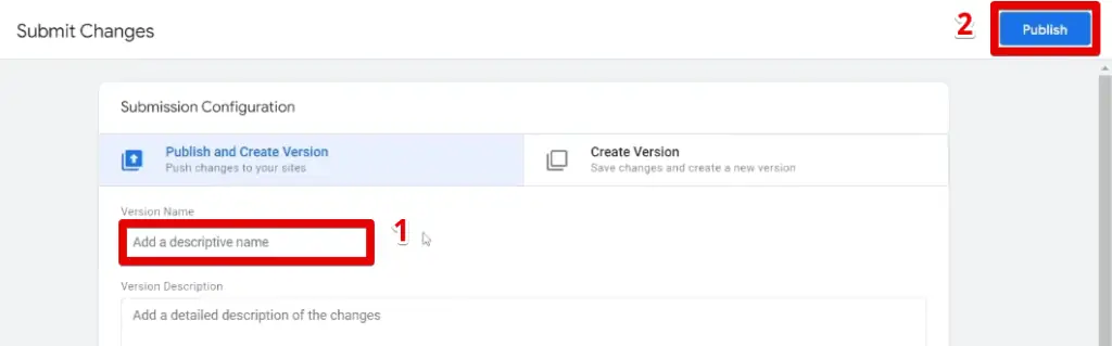 Publishing changes made to the container