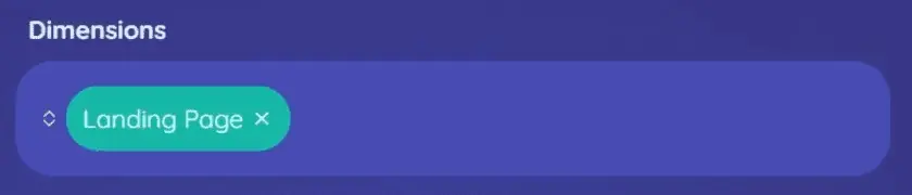 Selecting the landing page dimension