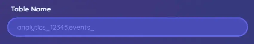 Table name field