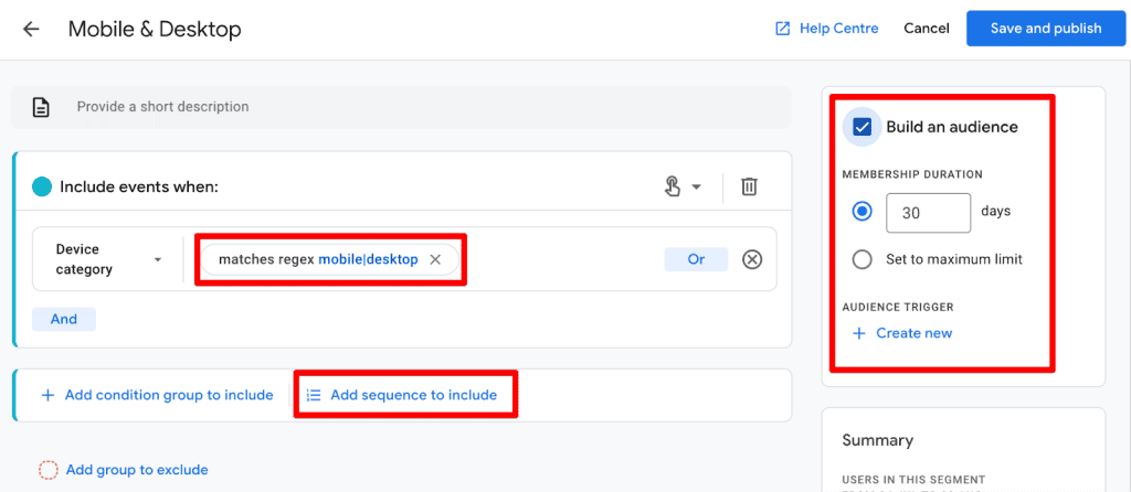 Build an audience with RegEx