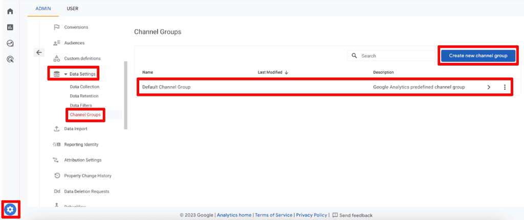 Channel groups in GA4