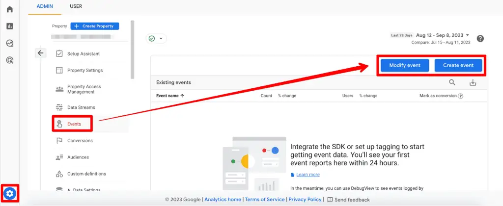 Create or modify events in GA4