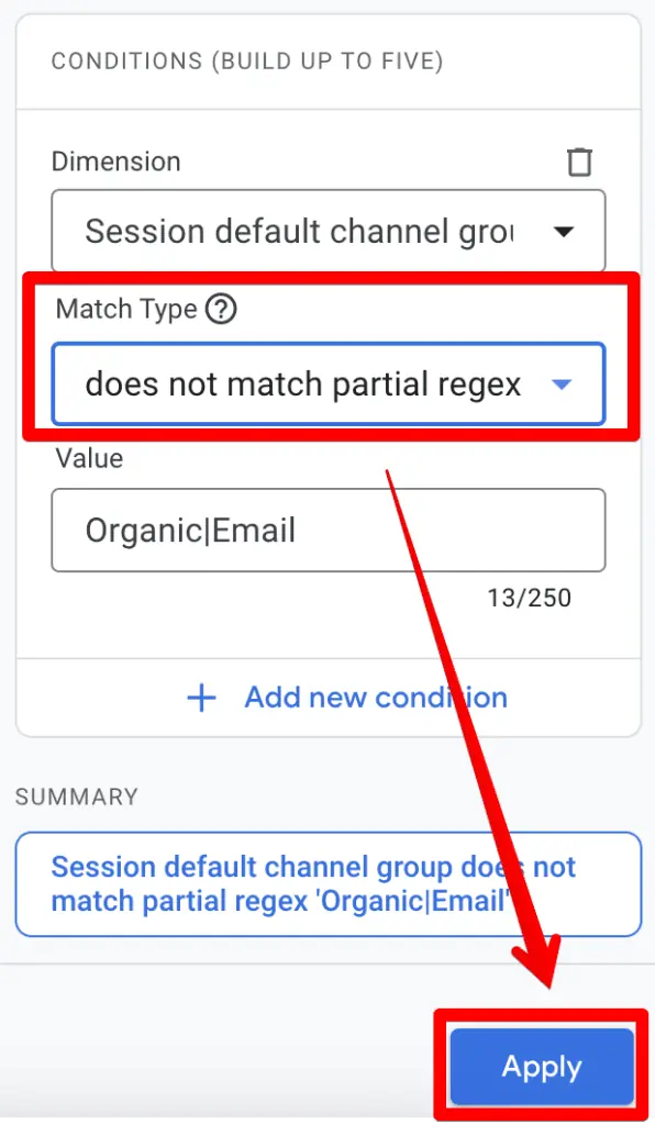 Does not match partial RegEx match type