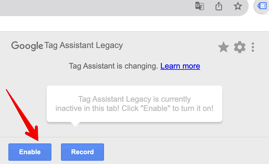 Enabling Google Tag Assistant