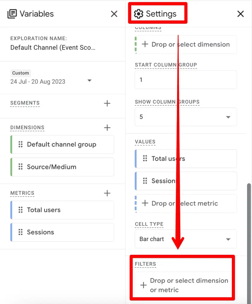 Filters in explorations