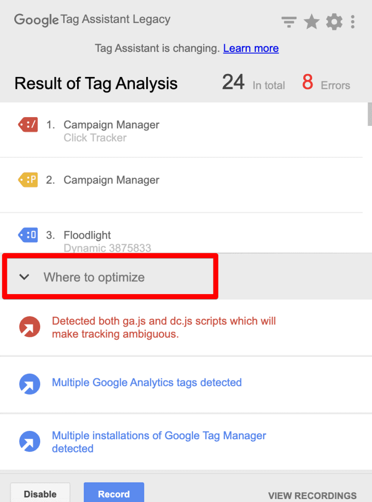 Where to optimize the section