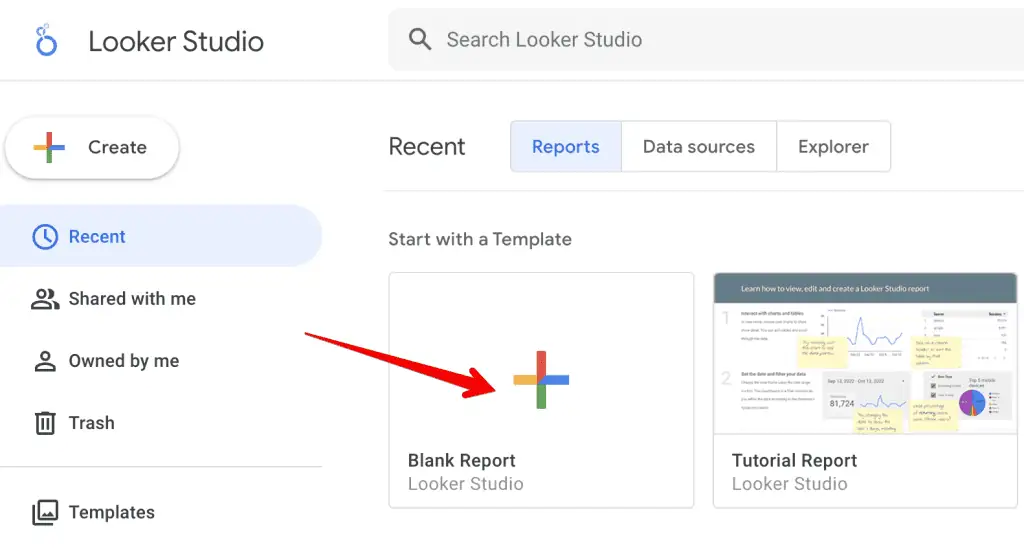 Blank Report in Looker Studio