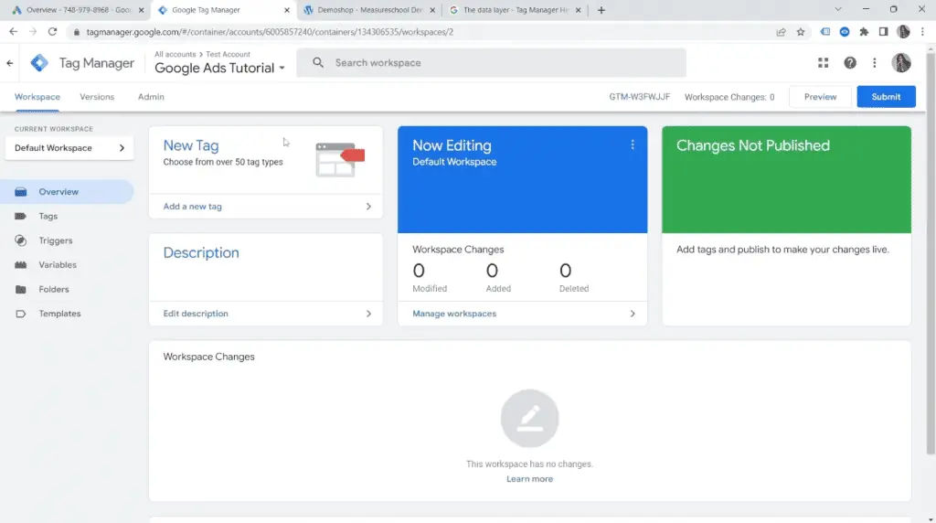 Google Tag Manager account