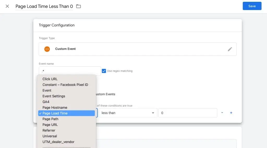 Page Load Time less than 0