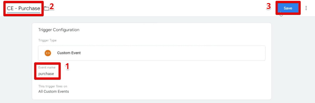 Purchase event trigger configuration