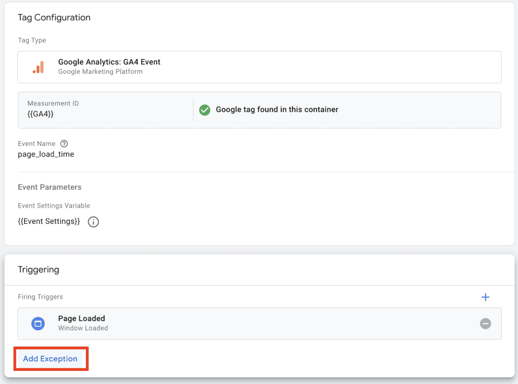 Set up triggers for the tag