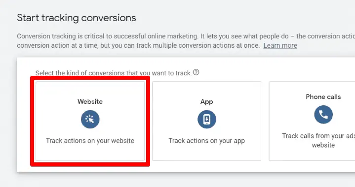 Tracking website actions