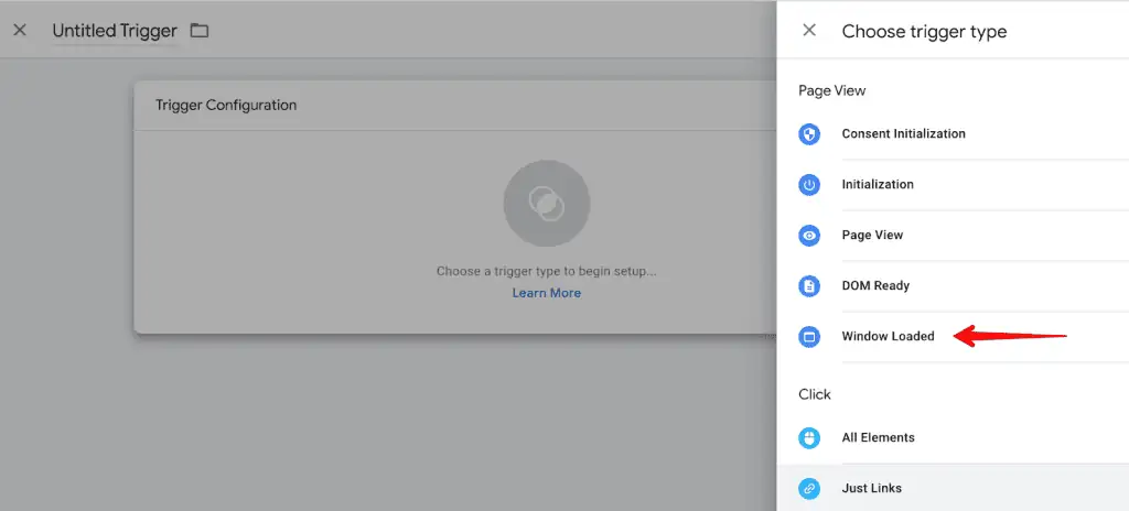 Window-loaded trigger type