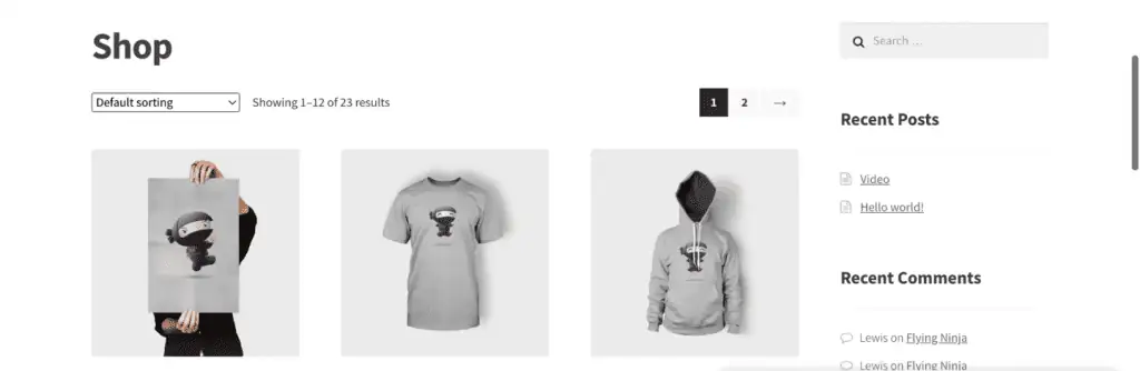 eCommerce store demo shop