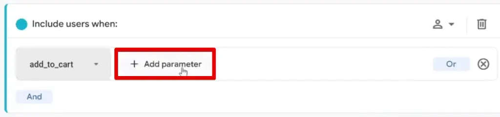 Adding a parameter to the segment condition