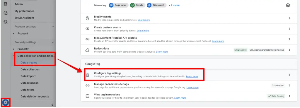 Configure tag settings in GA4