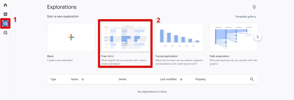 Creating a free-form exploration report