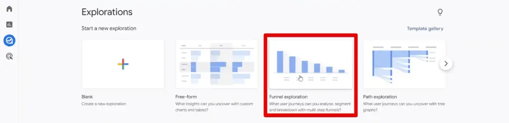 Creating a funnel exploration report