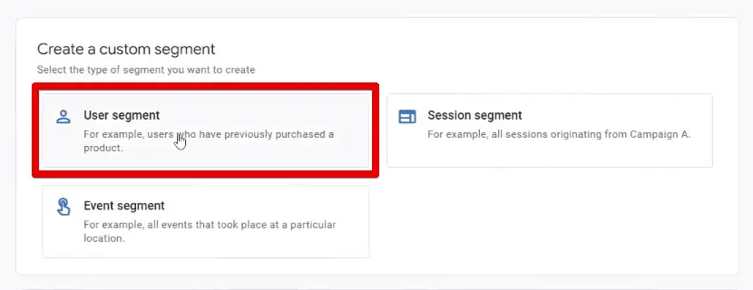 Creating a user segment