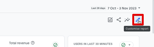 Customizing your standard GA4 report