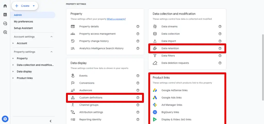 Further customization options in GA4