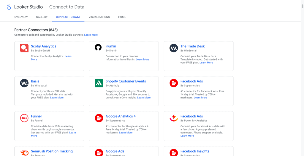 Looker Studio partner connectors