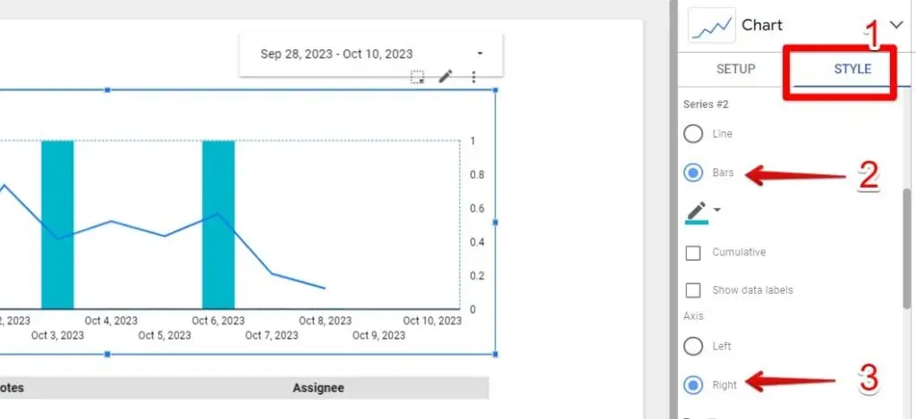 Looker Studio style panel