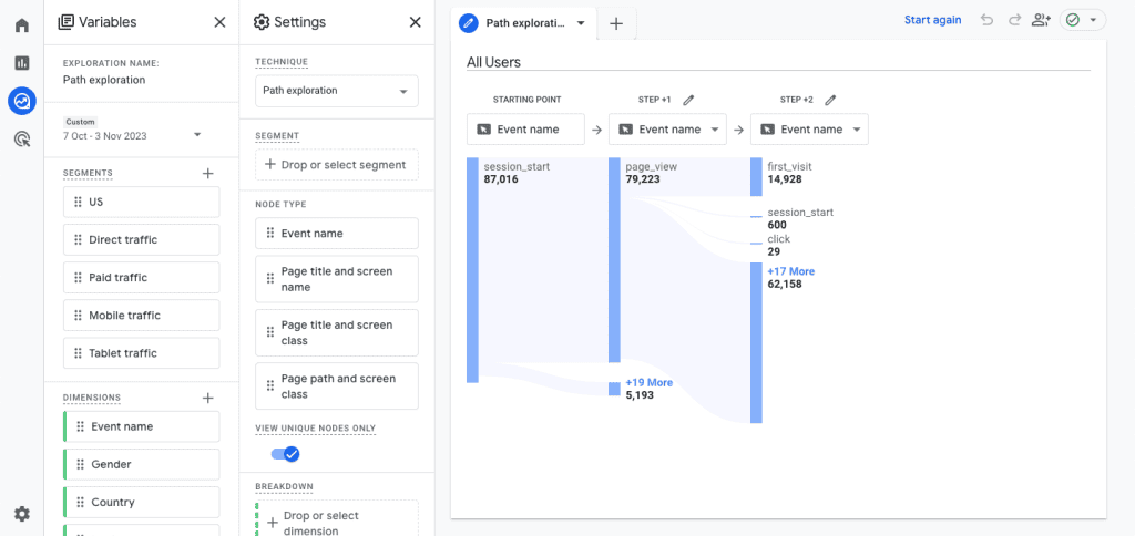 Path exploration report example