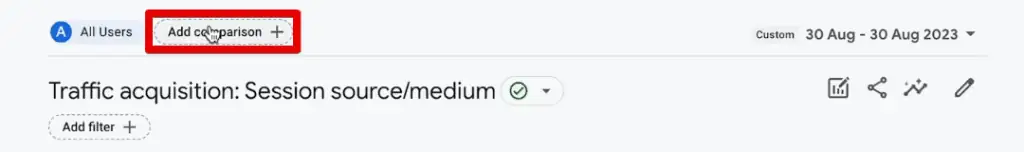 Adding a new comparison to the traffic acquisition report