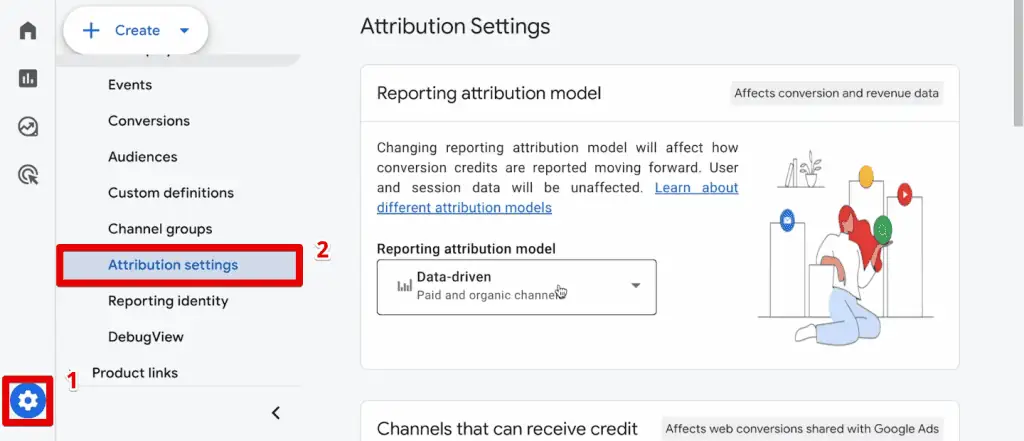 Attribution settings in GA4