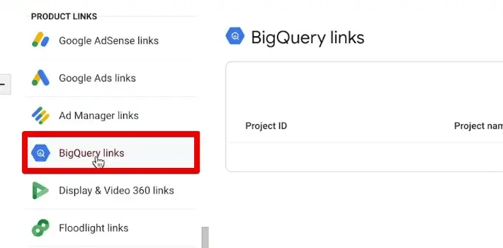 BigQuery product links