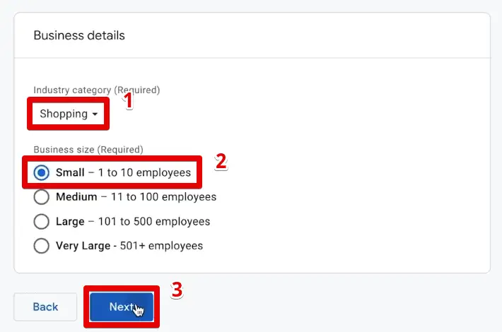 Business details settings