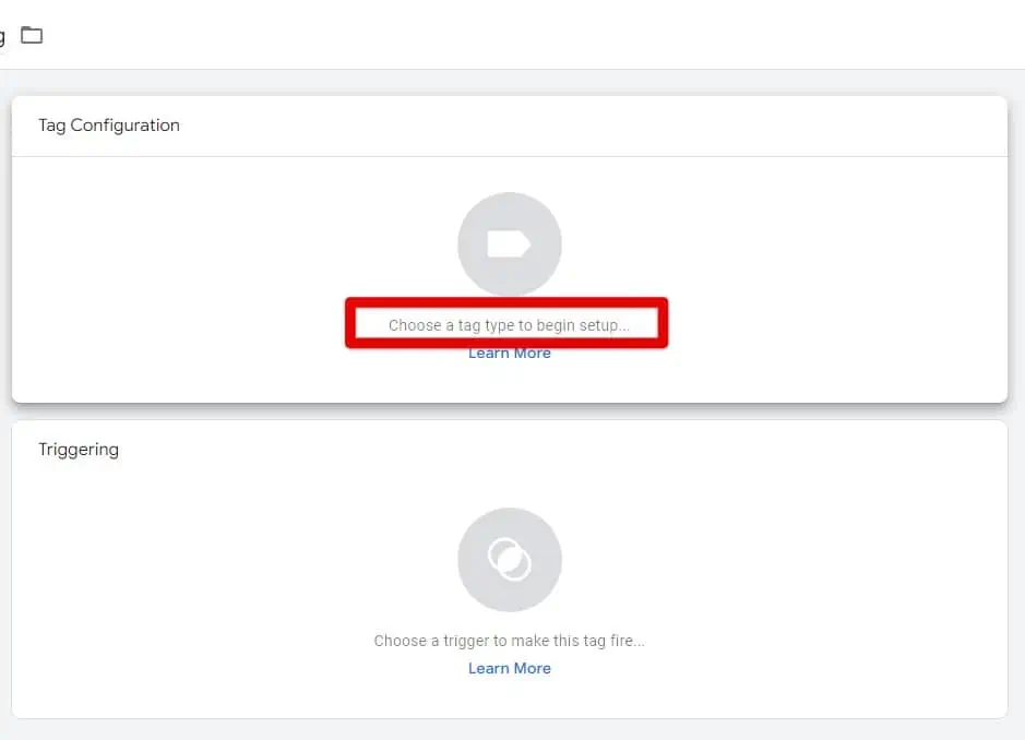 Choosing a tag type in Tag Manager