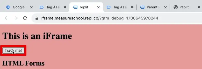 Clicking the Track Me button