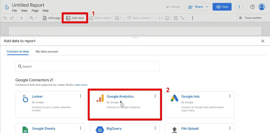 Connecting Looker Studio to Google Analytics