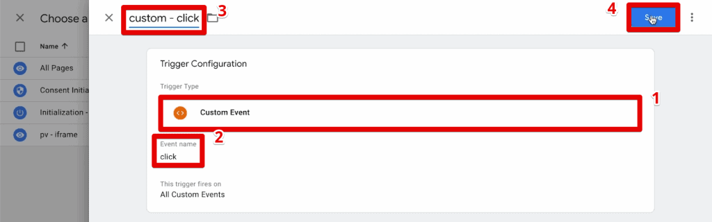 Creating a custom event trigger