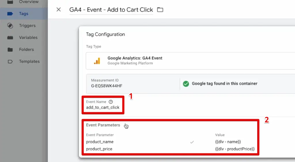Custom event with event parameters