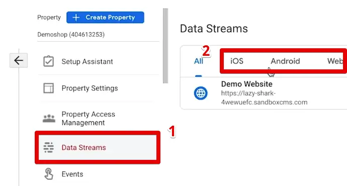 GA4 data stream settings